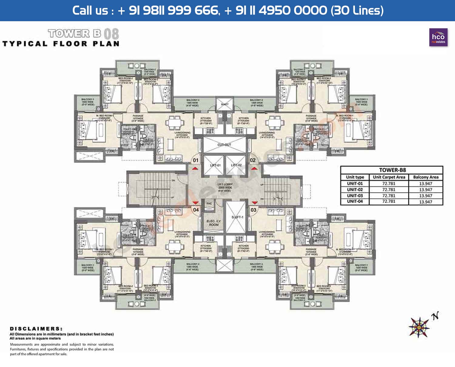Tower B8 Typical Floor Plan