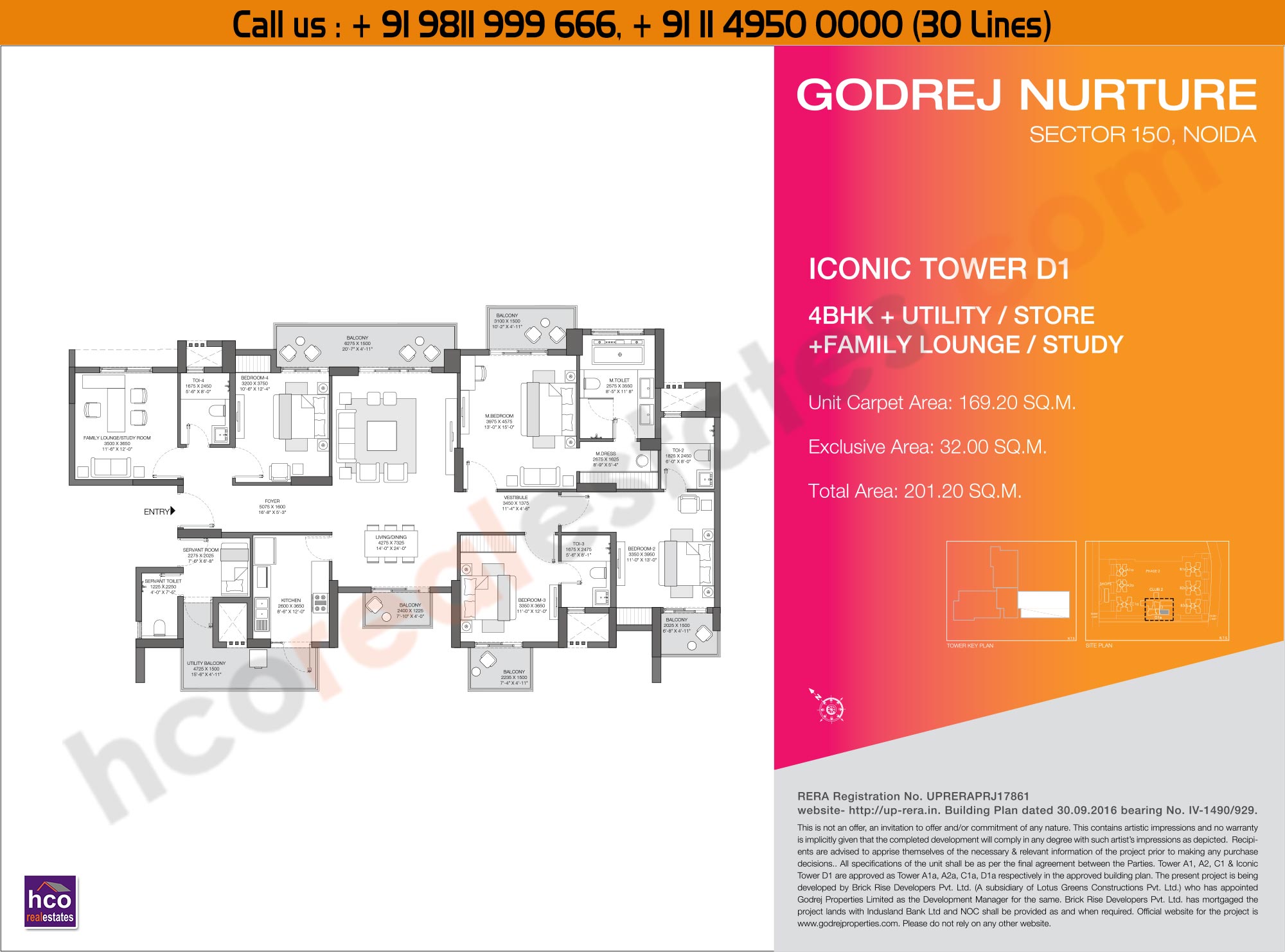 4 BHK + Utility Store + Family Lounge study Iconic, Tower - D1
