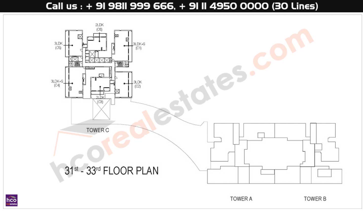 31st - 33rd Floor Plan